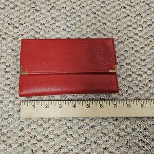 VTG Princess Gardner Red Bonded Leather Wallet 1960s Billfold
